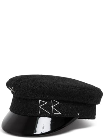Ruslan Baginskiy Monogram-embroidered Black Baker Boy Cap