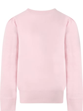 Ralph Lauren Pink Sweatshirt For Girl With Pony Logo