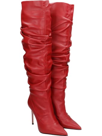 Le Silla High Heels Boots In Red Leather