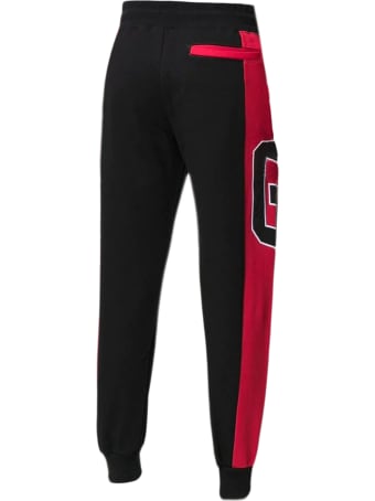 GCDS Black And Red Cotton Trackpants
