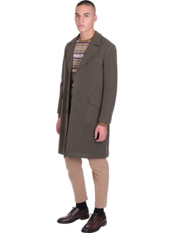 Massimo Alba Coat In Green Wool