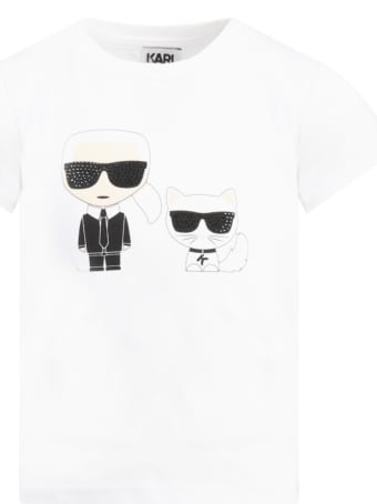 Karl Lagerfeld White T-shirt For Kids
