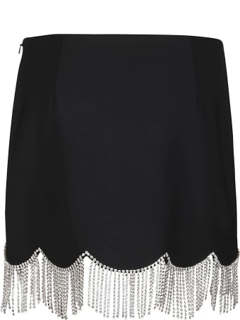 AREA Black Wool Blend Mini Skirt