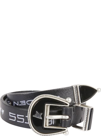 Golden Goose Rodeo Washed Leather Serigraph Belt