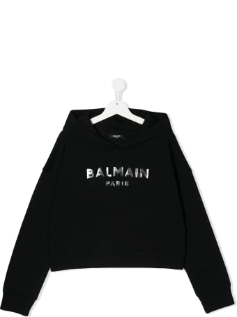 Balmain Metallic Logo Hoodie