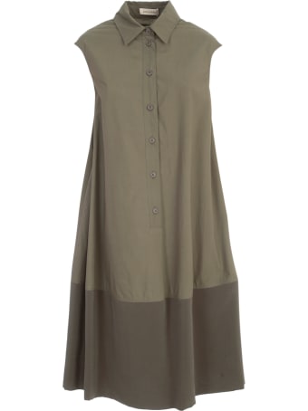 Gentry Down Balloon Sleeves Dress W/georgette