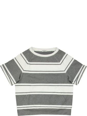 Brunello Cucinelli Cotton Striped French Terry Sweatshirt With Monili