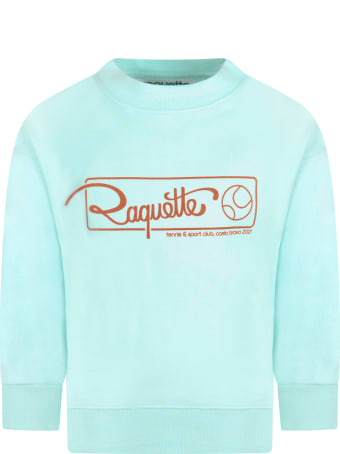 Raquette Teal Sweatshirt For Kids With Logo