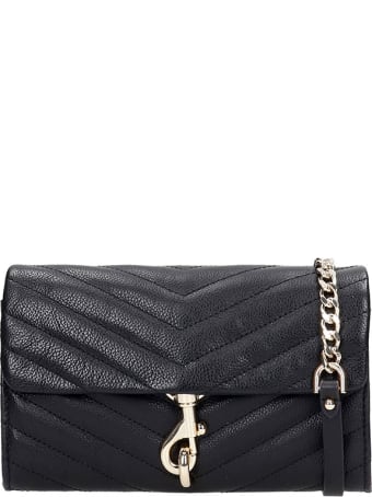Rebecca Minkoff Edie Wallet On Shoulder Bag In Black Leather