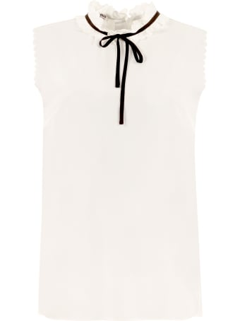 Miu Miu Silk Top With Bow