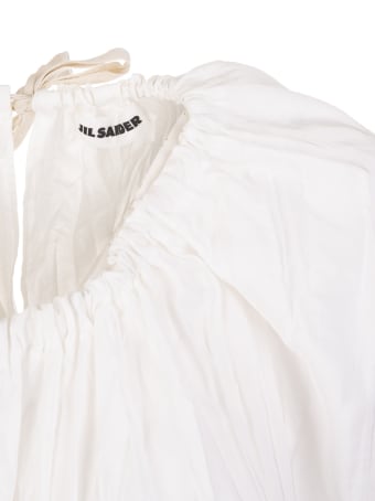 Jil Sander Woman White Long Dress In Twill