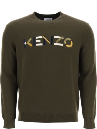 Kenzo Sweater With Multicolour Logo Embroidery