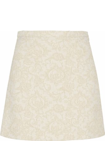 Amotea Baby Mini Skirt In Ivory Brocade