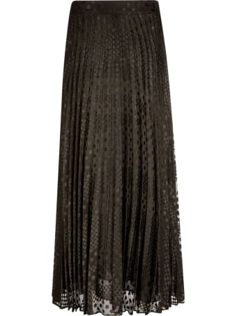 Emporio Armani Polka-dot Pleated Lace Skirt