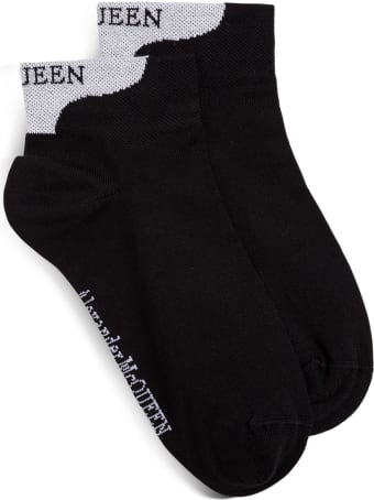 Alexander McQueen Ankle Cotton Socks With Logo