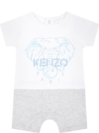 Kenzo Kids Multicolor Romper For Babyboy With Elephant