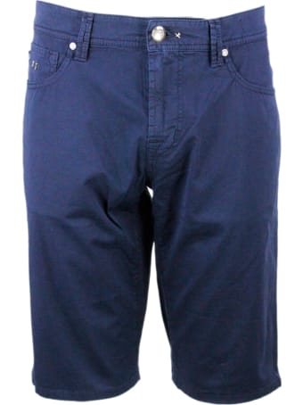 Sartoria Tramarossa Ascanio Bermuda Shorts In 5-pocket Stretch Cotton Gabardine
