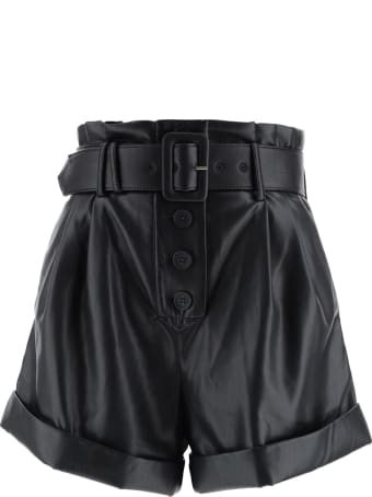 self-portrait Faux Leather Shorts