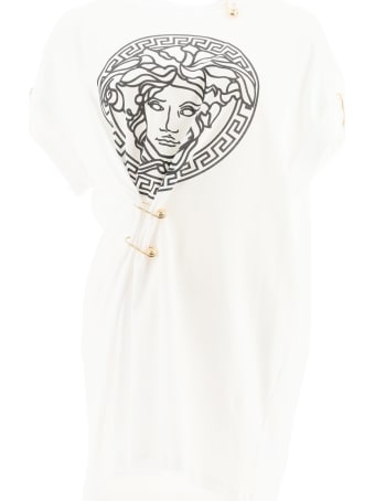 Versace Oversized T-shirt With Safety Pins