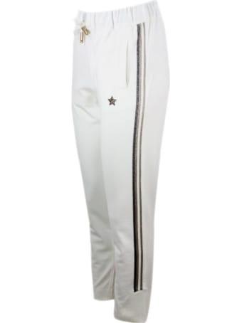 Lorena Antoniazzi Jogging Trousers With Drawstring With Lurex Inserts Along The Leg