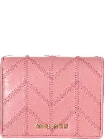 Miu Miu Shine Patched Snap Button Wallet