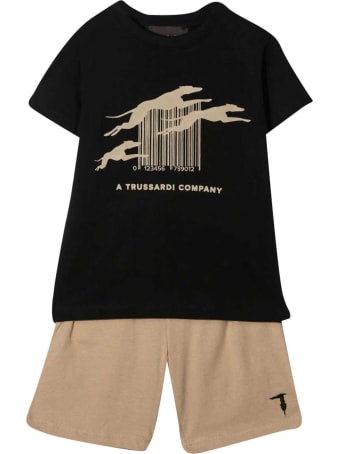 Trussardi Set T-shirt E Shorts Con Stampa