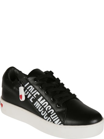 Love Moschino Side Zipped Logo Print Sneakers