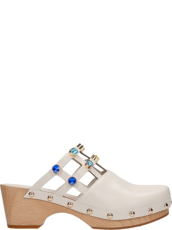 Kurt Geiger Oona Flats In Beige Leather