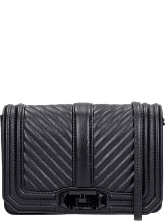 Rebecca Minkoff Chevron Quilted Shoulder Bag In Black Leather