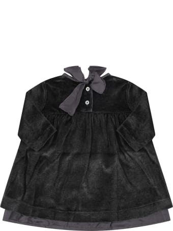 Caffe' d'Orzo Grey "enza" Dress For Babygirl With Bow