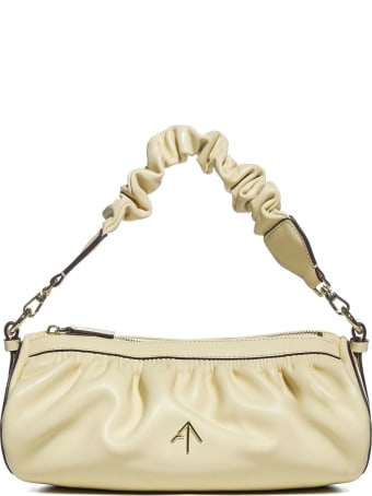 MANU Atelier Ruched Cylinder Leather Bag