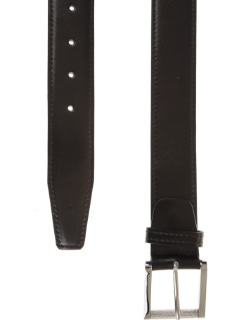 Kiton Man Belt In Dark Brown Smooth Leather