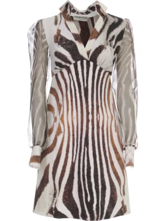 La Petit Robe Di Chiara Boni Printed Dress Voille Sleeve V Neck