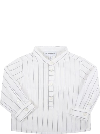 Armani Collezioni White Shirt For Baby Boy With Eagle