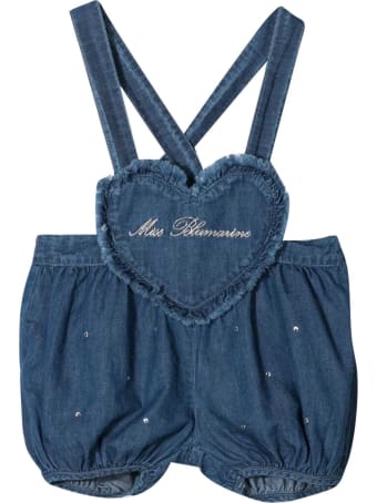 Miss Blumarine Denim Dungarees With Application