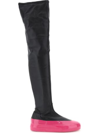 IRENEISGOOD Cuissardes Eco-leather Stretch Boots