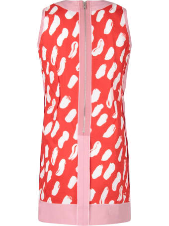 Marni Red Girl Dress With White Spots