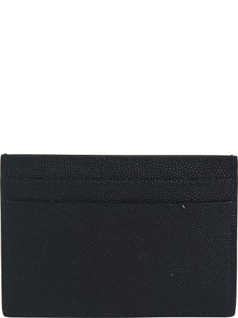 Saint Laurent Logo Plaque Grained Card Holder