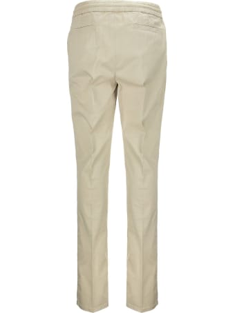 Brunello Cucinelli Garment Dyed Leisure Fit Drawstring Pleated Trousers In Cotton Gabardine