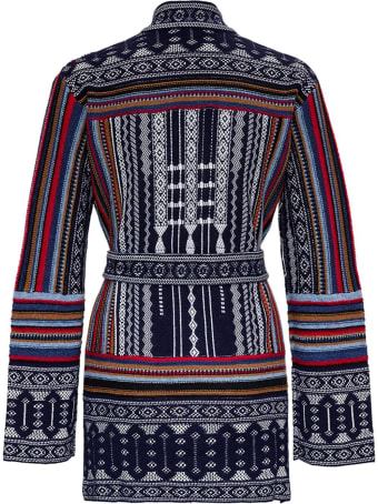 Etro Ikat Cardigan In Multicolor Wool