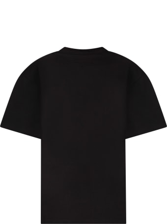 Fendi Black T-shirt With White Logo For Kid