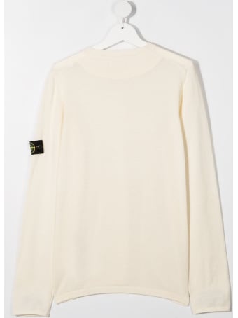 Stone Island Junior Cotton Sweater With Logo Patch