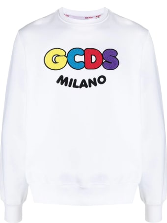 GCDS White Cotton Sweatshirt