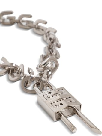 Givenchy Metal G Link Necklace With Padlock