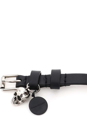 Alexander McQueen Pionier Double Wrap Bracelet With Logo