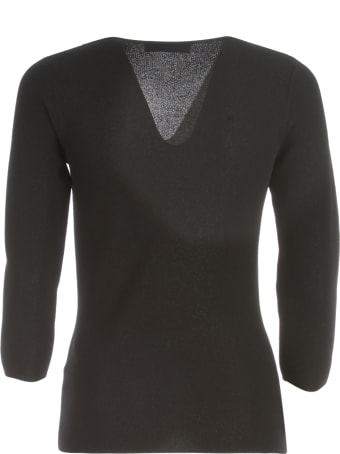 Gentry Lurex Heart Neck 3/4s Sweater