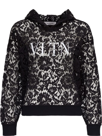 Valentino Lace Hoodie With Front Logo
