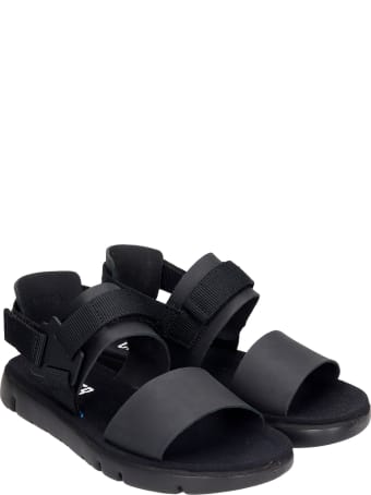 Camper Oruga Flats In Black Synthetic Fibers