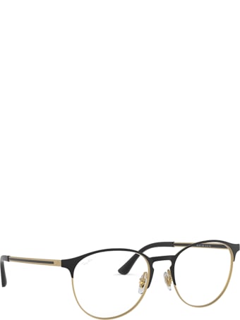 Ray-Ban Ray-ban Rx6375 Matt Black On Rubber Gold Glasses