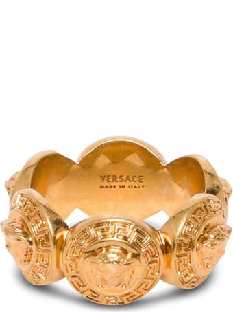 Versace Medusa Ring In Gold Metal